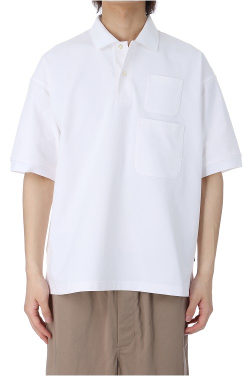 TECH POLO SHIRT W/POCKET S/S - WHITE (BE-37025) | セレクト
