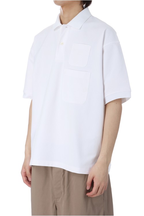 TECH POLO SHIRT W/POCKET S/S - WHITE (BE-37025) | セレクト