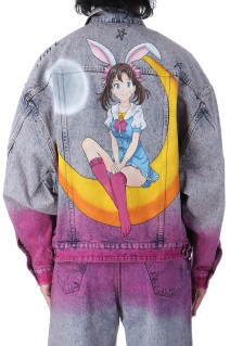 ANIME HAND-PAINTING DENIM JACKET - PINK (25SS06BL208)