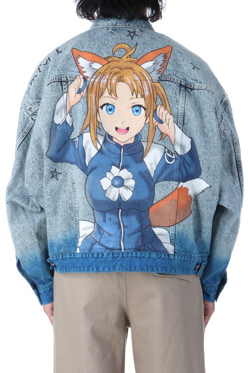ANIME HAND-PAINTING DENIM JACKET - BLUE (25SS06BL208
