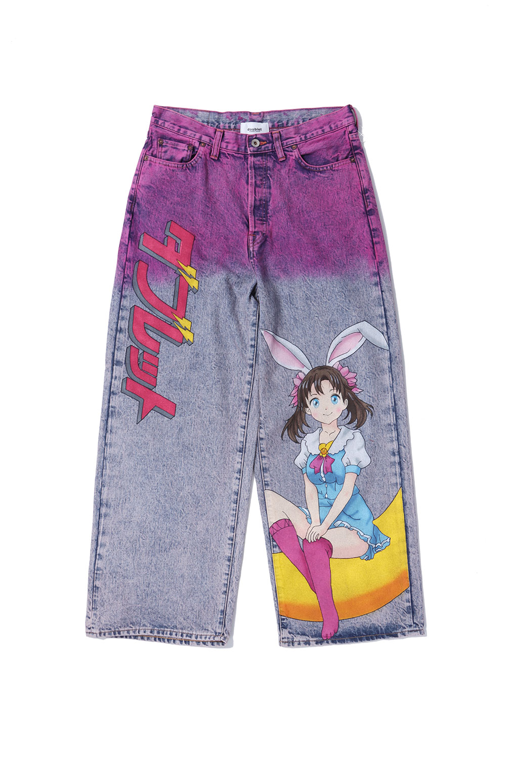 ANIME HAND-PAINTING DENIM PANTS - PINK (25SS06PT296) | セレクト