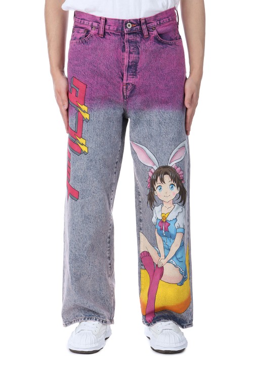 ANIME HAND-PAINTING DENIM PANTS - PINK (25SS06PT296) | セレクト