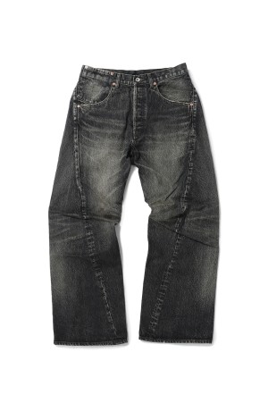 USED FINISH DENIM PANTS - BLACK (25SS12PT300)