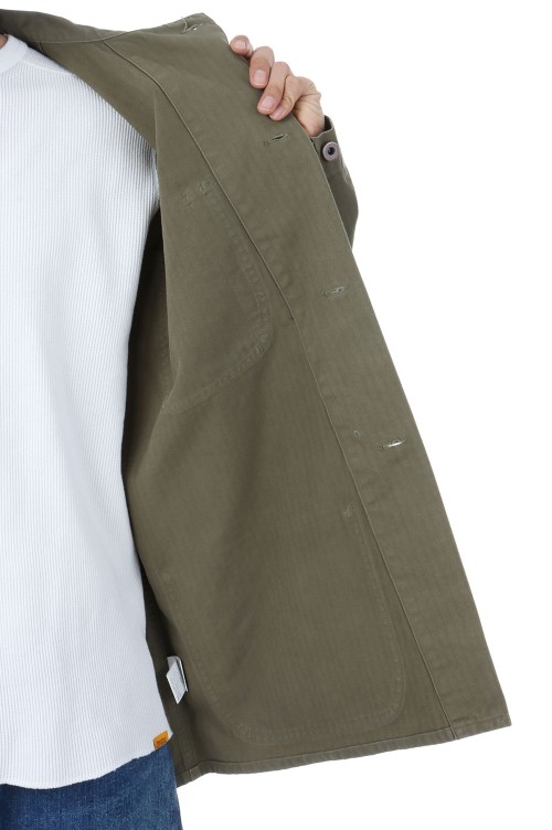 USMC P-47 HBT Jacket / Stone Wash - Dark Olive (JKLM-142-SW