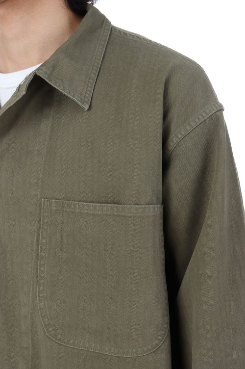 USMC P-47 HBT Jacket / Stone Wash - Dark Olive (JKLM-142-SW