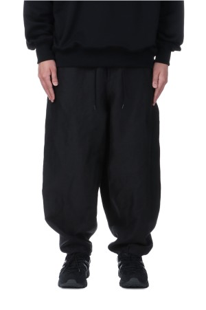 Back Satin Linen Cupro Parachute Pants - BLACK (GM251-40271)