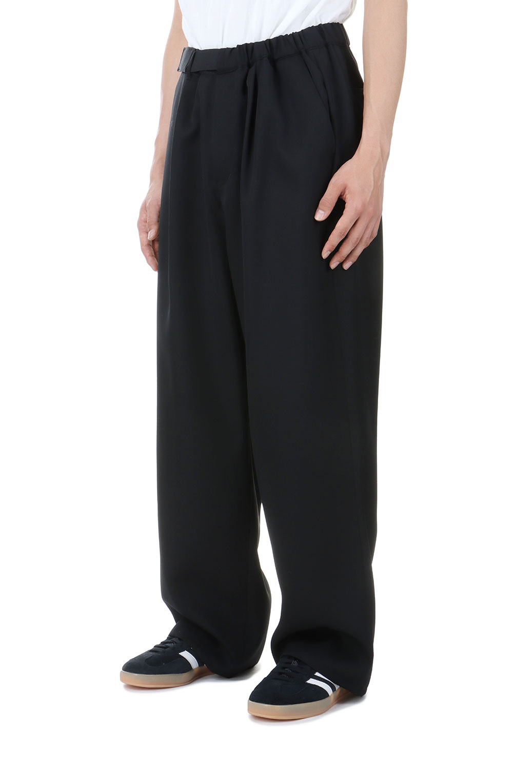 Scale Off Wool Wide Chef Pants - BLACK (GM251-40173B