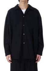 Silk Noil Viscose Sleeping Shirt - BLACK (GM251-50047)