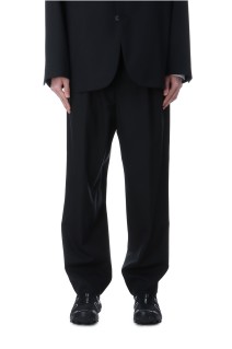 WOOL TROPICAL TAPERED EASY PANTS - BLACK (PRAGGM0700)
