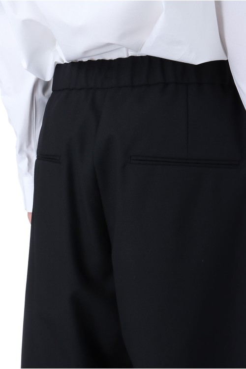 WOOL TROPICAL TAPERED EASY PANTS - BLACK (PRAGGM0700) | セレクト