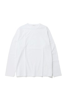 DRY COTTON JERSEY STANDARD LONG SLLEVE T-SHIRT - WHITE (KKAGGM0111)