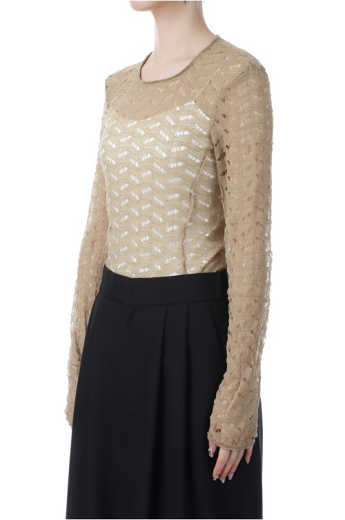 Jacquard Long T-shirts - BEIGE (12510602) | セレクトショップ