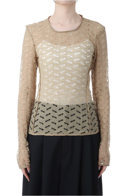 Jacquard Long T-shirts - BEIGE (12510602) | セレクトショップ