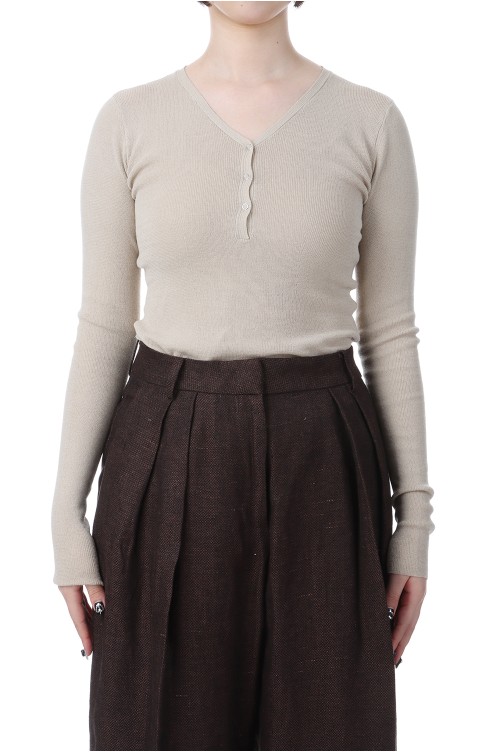 高品質の人気 Henleyneck Knit Rompers - NATURAL (12510514) | セレクト トップス
