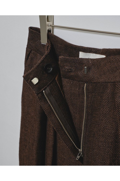 Tuck Linen Trousers - CHOCOLATE (12510710) | セレクト