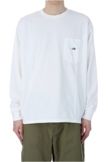 7oz Long Sleeve Pocket Tee - Off White / Purple (N25SI101)