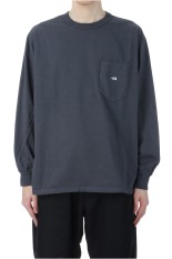 7oz Long Sleeve Pocket Tee - Asphalt Gray / Off White (N25SI101)