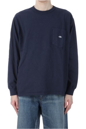 7oz Long Sleeve Pocket Tee - Midnight Navy / Off White (N25SI101)