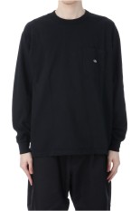 7oz Long Sleeve Pocket Tee - Black / Off White (N25SI101)