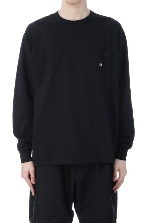 7oz Long Sleeve Pocket Tee - Black / Off White (N25SI101)