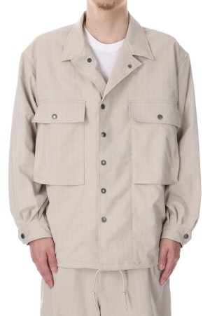 Herringbone Field Shirt Jacket - Light Beige (N25SA034)