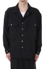 Herringbone Field Shirt Jacket - Black (N25SA034)