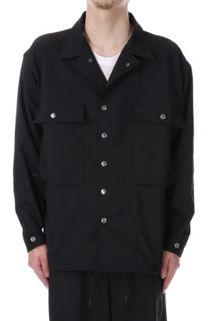 Herringbone Field Shirt Jacket - Black (N25SA034)