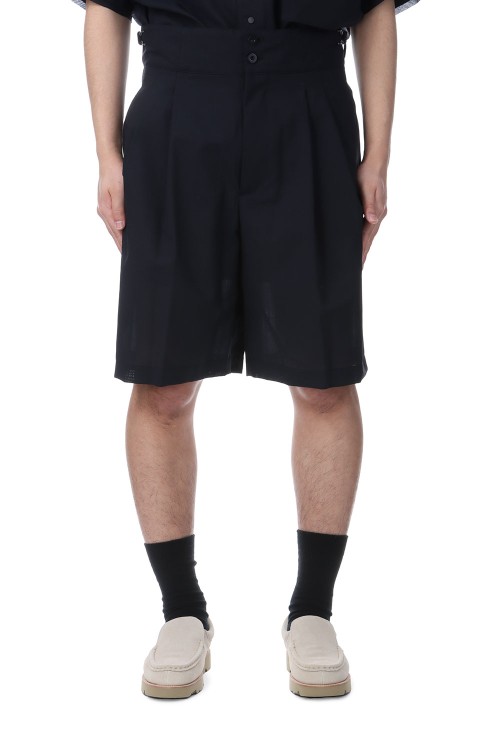 TWO TUCKS WIDE SHORTS / NAVY (IH-25SS-P031-WR) | セレクト