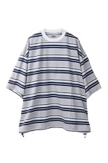 BALLOON BORDER T-SHIRT - GRAY x WHITE x NAVY (25SS_04_31SSSH05-2)