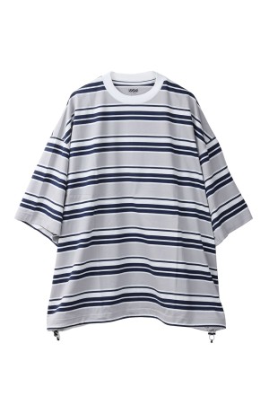 BALLOON BORDER T-SHIRT - GRAY x WHITE x NAVY (25SS_04_31SSSH05-2)