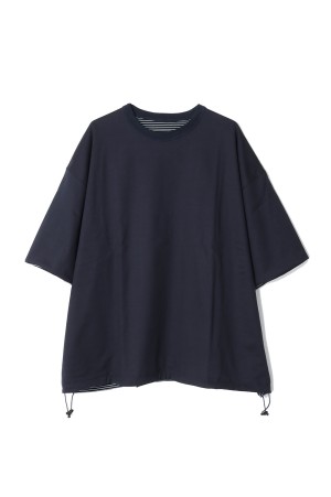 REVERSIBLE BALLOON BORDER T-SHIRT - NAVY x WHITE border (25SS_06_1007SSCST05)