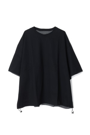 REVERSIBLE BALLOON BORDER T-SHIRT - BLACK x WHITE border (25SS_06_1007SSCST05)