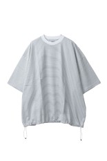 BALLOON BORDER SHORT SLEEVE T-SHIRT - WHITE x NAVY border (25SS_46_31SSSH05-3)