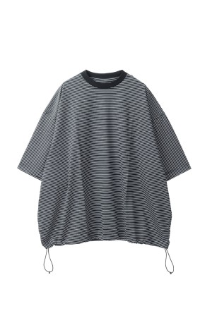 BALLOON BORDER SHORT SLEEVE T-SHIRT - BLACK x WHITE border (25SS_46_31SSSH05-3)