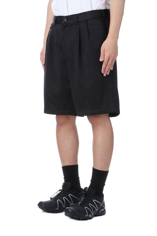 DOUBLE MESH TWO TUCK SHORTS - BLACK x KHAKI (25SS_25_1007SSSH04-M1