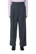 TECHNO WOOL TWILL EASY TUCKED PANTS - CHARCOAL GRAY (PRAGGM0710)