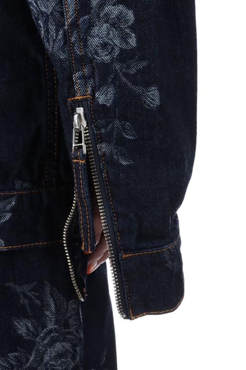 ROSE DENIM ZIP-UP JACKET - INDIGO ROSE (FTC252-0206