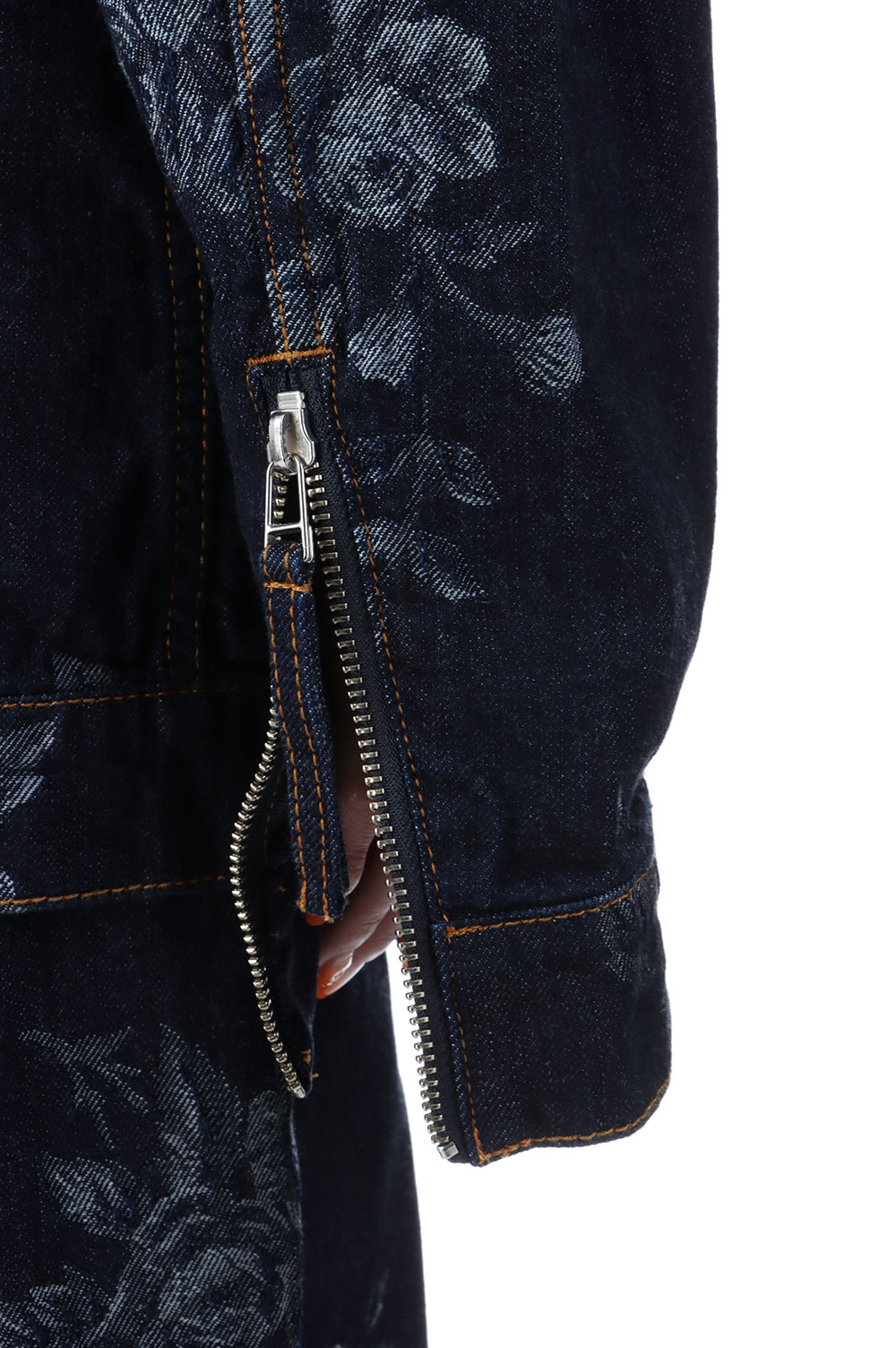 ROSE DENIM ZIP-UP JACKET - INDIGO ROSE (FTC252-0206