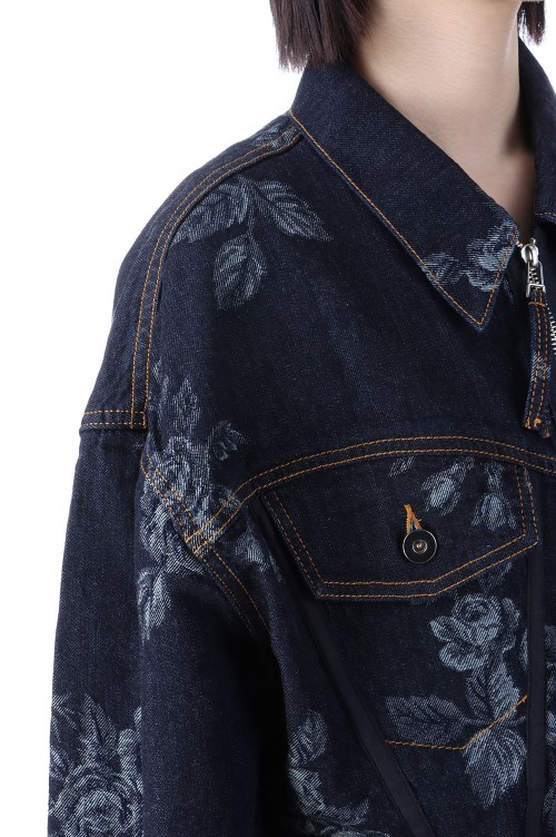 ROSE DENIM ZIP-UP JACKET - INDIGO ROSE (FTC252-0206