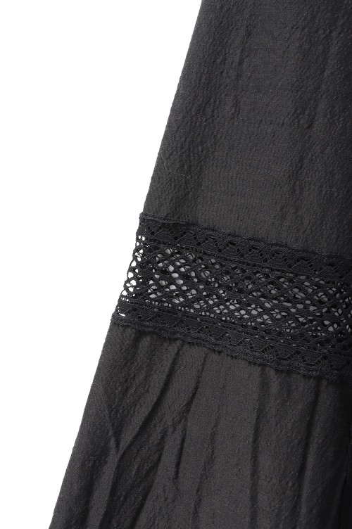 LACE-PANELED MAXI SKIRT - BLACK (FTC252-0505) | セレクト