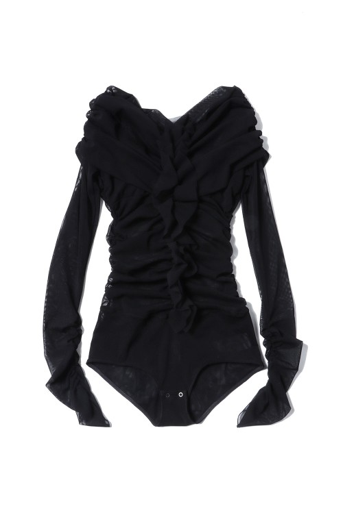 TULLE FRILLED BODYSUIT - BLACK (FTC252-0402) | セレクトショップ