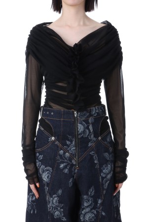 TULLE FRILLED BODYSUIT - BLACK (FTC252-0402) | セレクトショップ