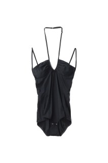 STRETCH JERSEY CUT-OUT BODYSUIT - BLACK (FTC252-0409)
