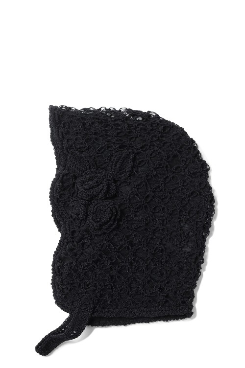 HAND-KNITTED ROSE BEANIE - BLACK (FTC252-2005) | セレクトショップ