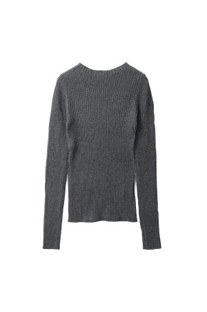 Boatneck Rib Knit -CHARCOAL GRAY (12510505)