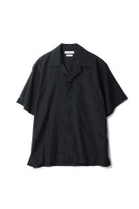 EMBROIDAREY OPEN COLLAR SHIRT - BLACK (YK25SS0938SH)