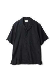 EMBROIDAREY OPEN COLLAR SHIRT - BLACK (YK25SS0938SH)
