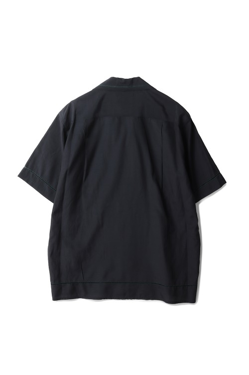 EMBROIDAREY OPEN COLLAR SHIRT - BLACK (YK25SS0938SH) | セレクト