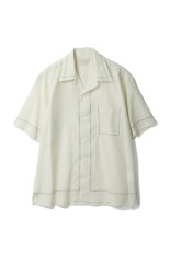 EMBROIDAREY OPEN COLLAR SHIRT - LIGHT YELLOW (YK25SS0938SH)