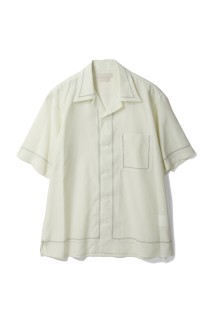 EMBROIDAREY OPEN COLLAR SHIRT - LIGHT YELLOW (YK25SS0938SH)